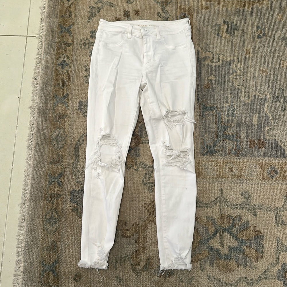 American Eagle High Rise Jeggings With Rips